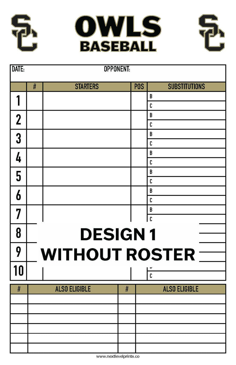 Custom Wristband Signs, Dugout Cards, Lineup Cards and More by New