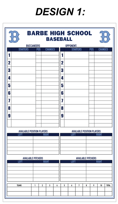 Custom Dugout Charts