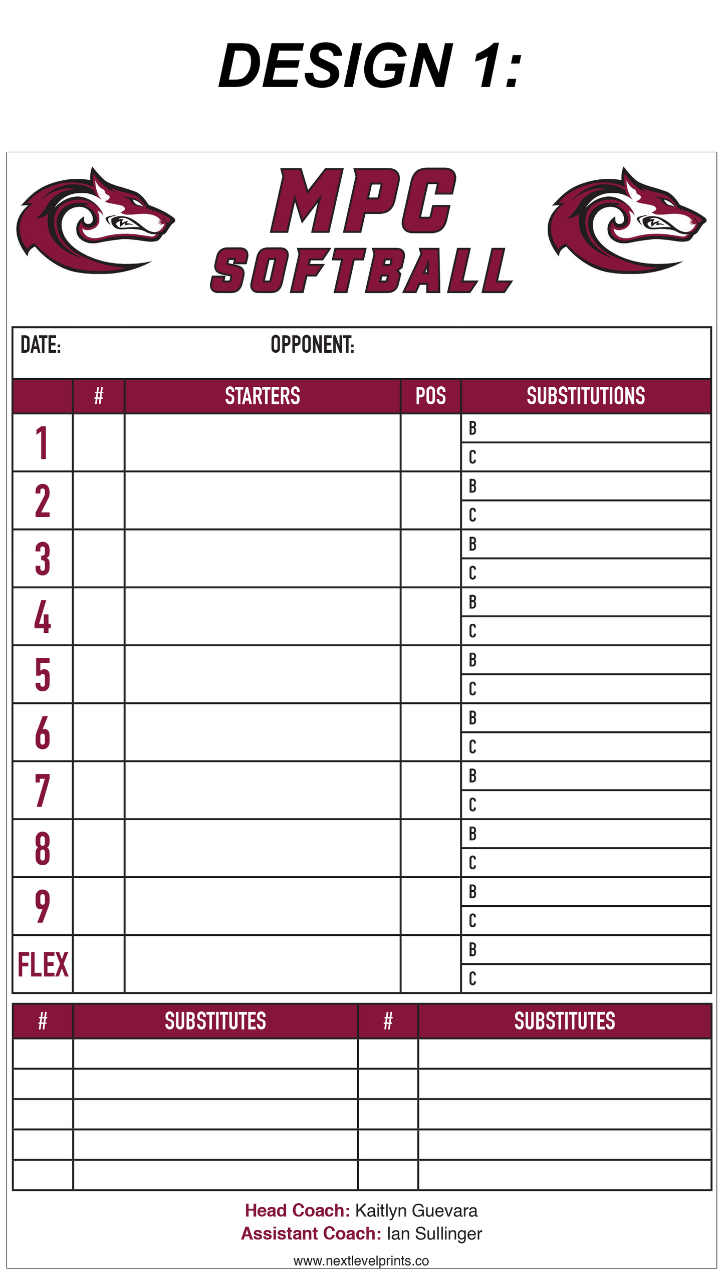 Custom Lineup Cards