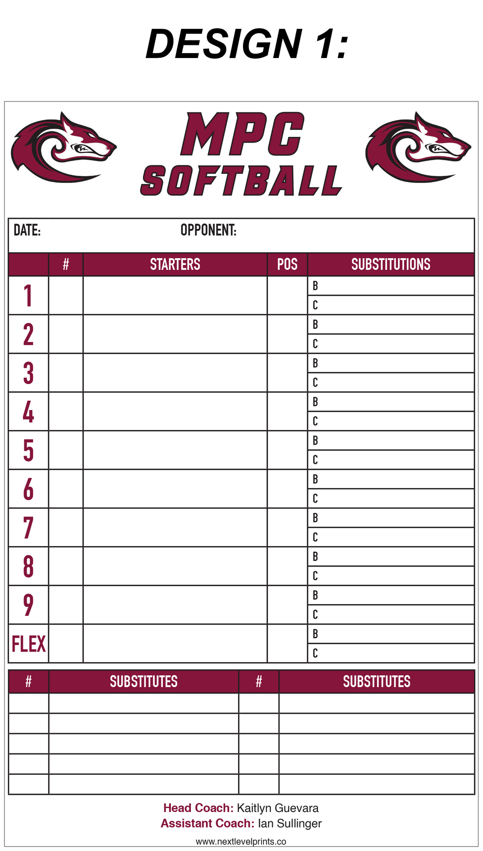 Custom Lineup Cards – Next Level Prints