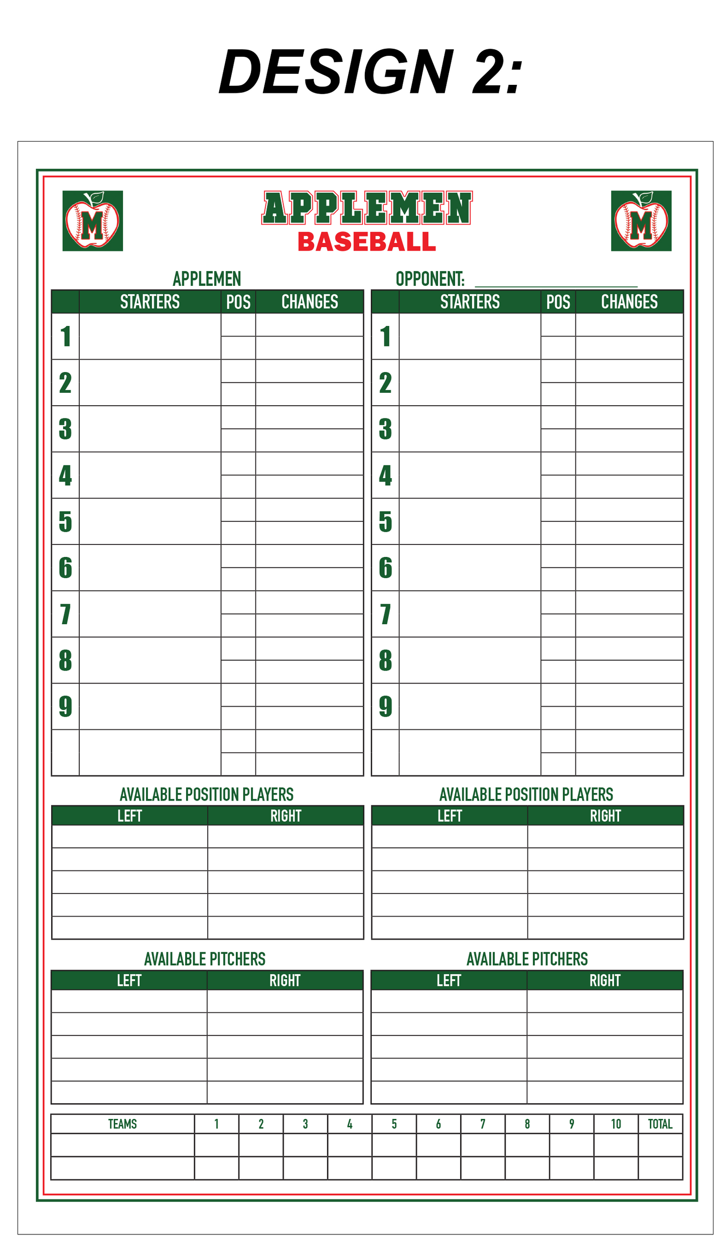 Custom Dugout Charts