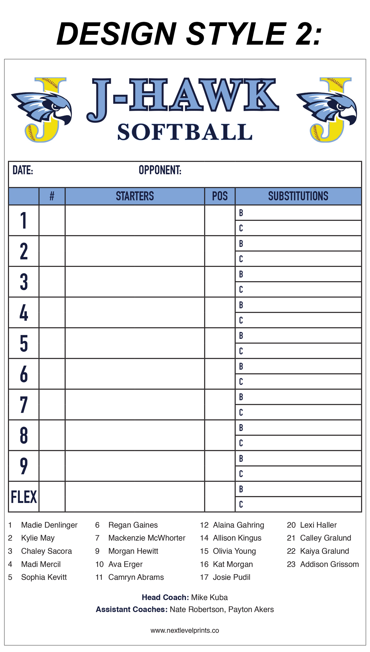 Custom Lineup Cards