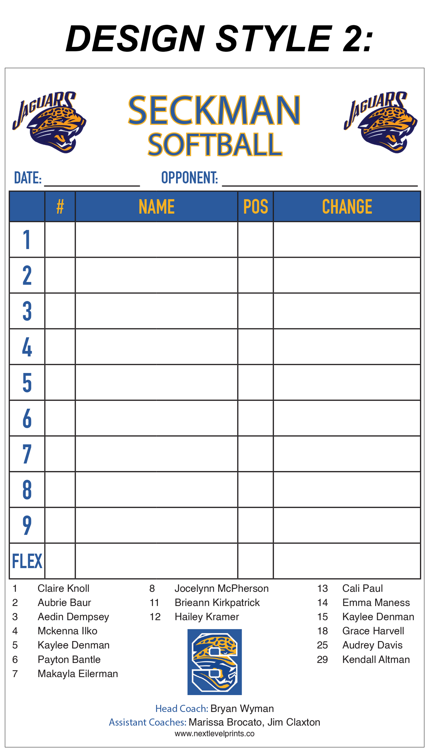 Custom Lineup Cards