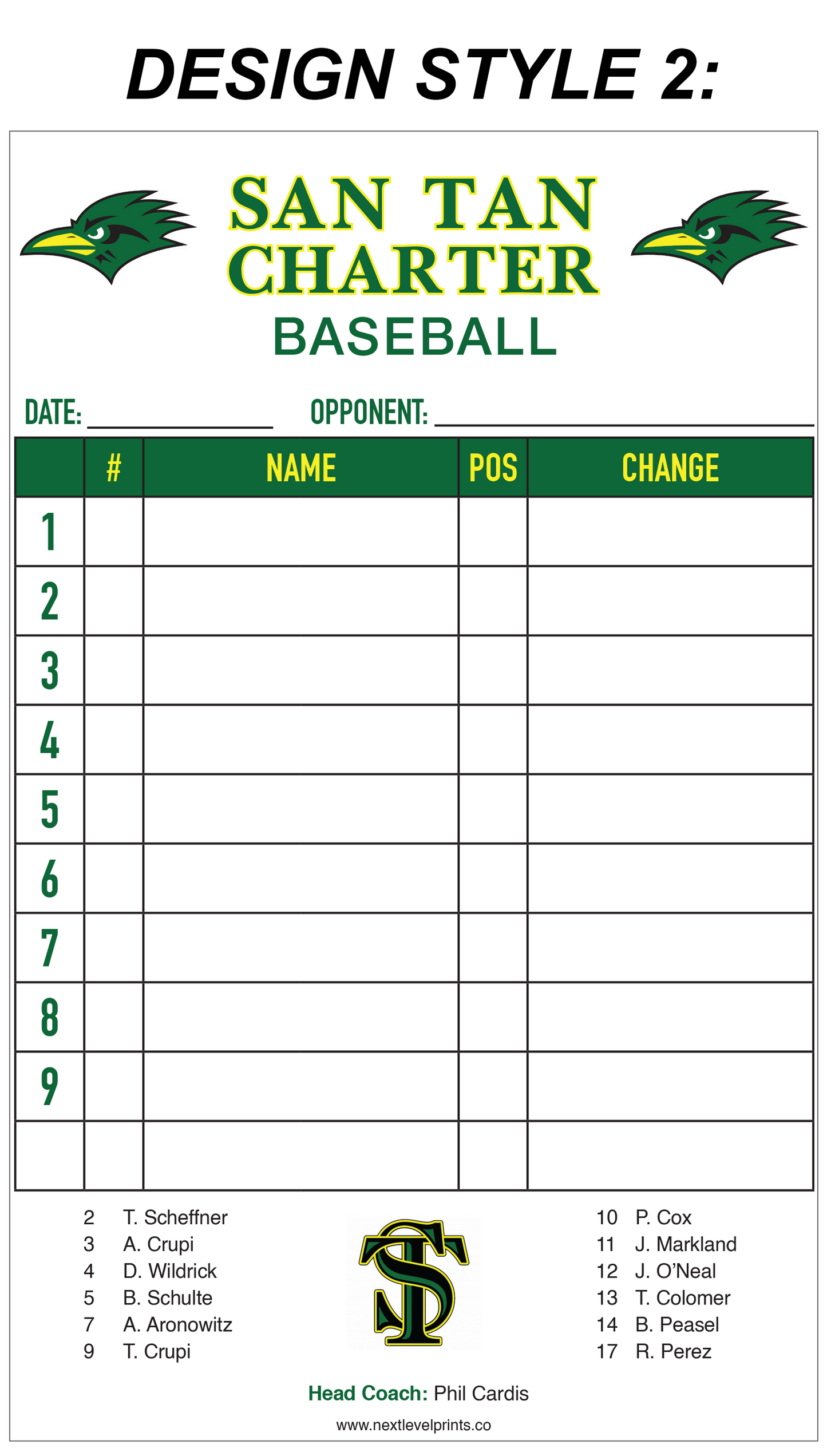 Custom Lineup Cards