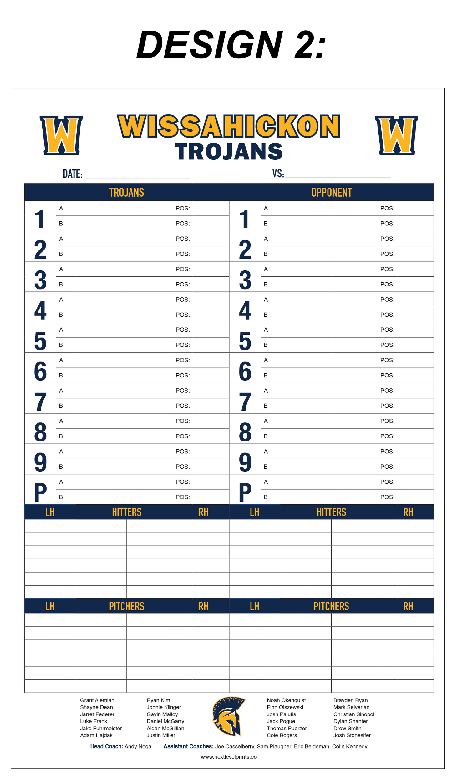 Custom Dugout Charts