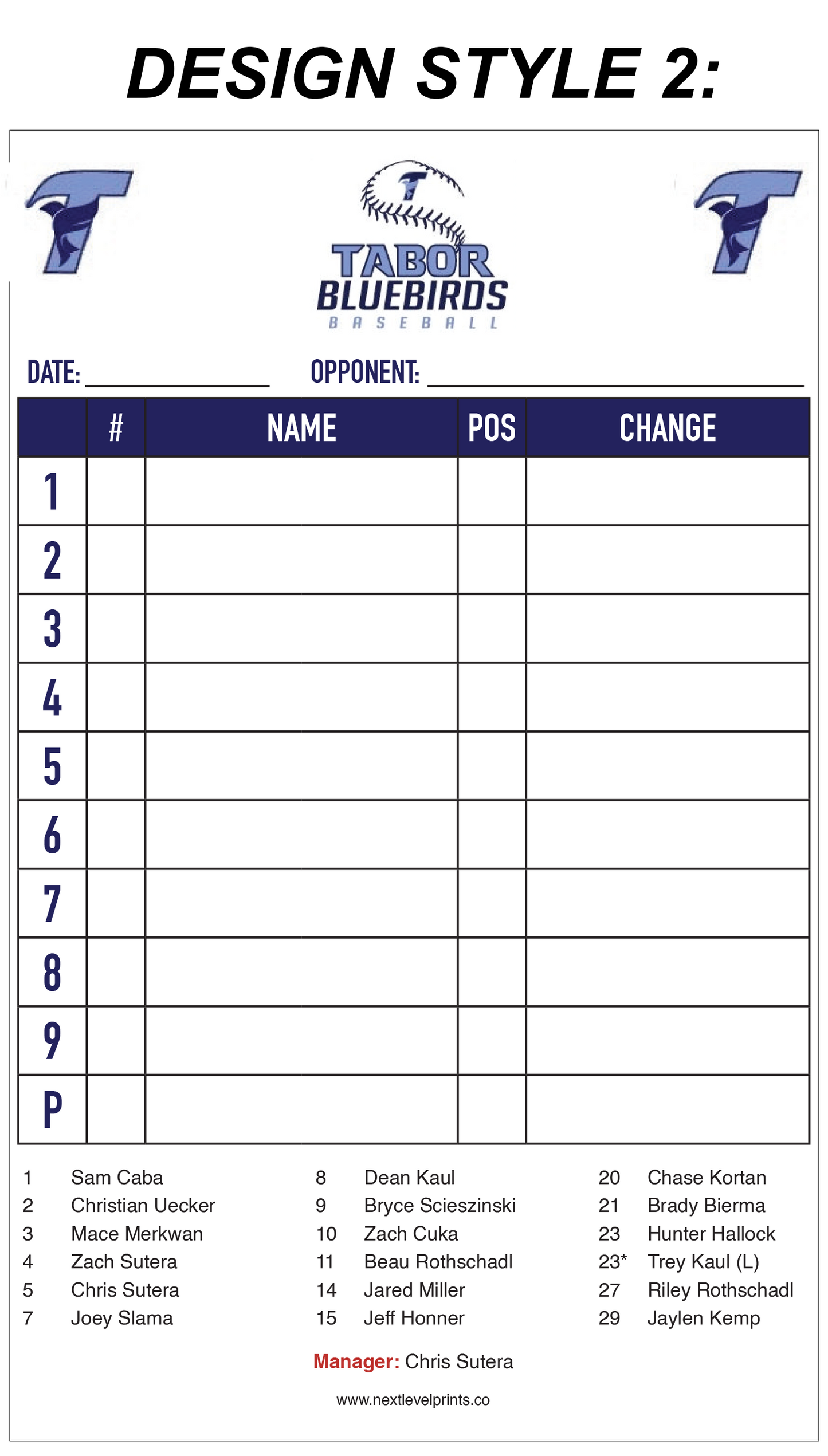 Custom Lineup Cards