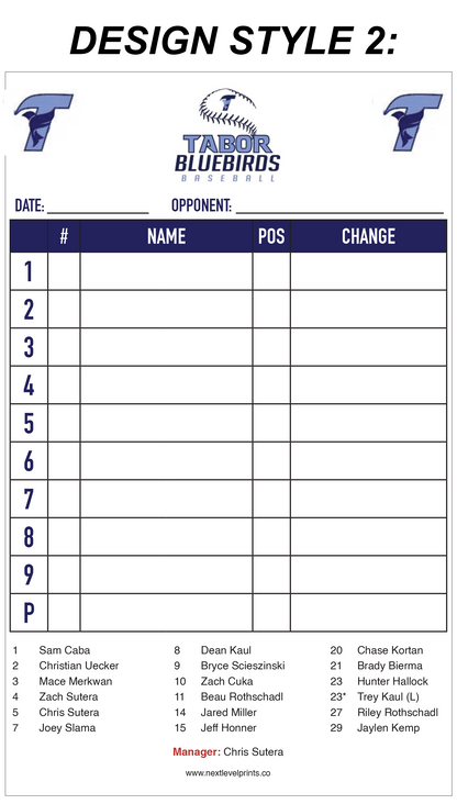 Custom Lineup Cards