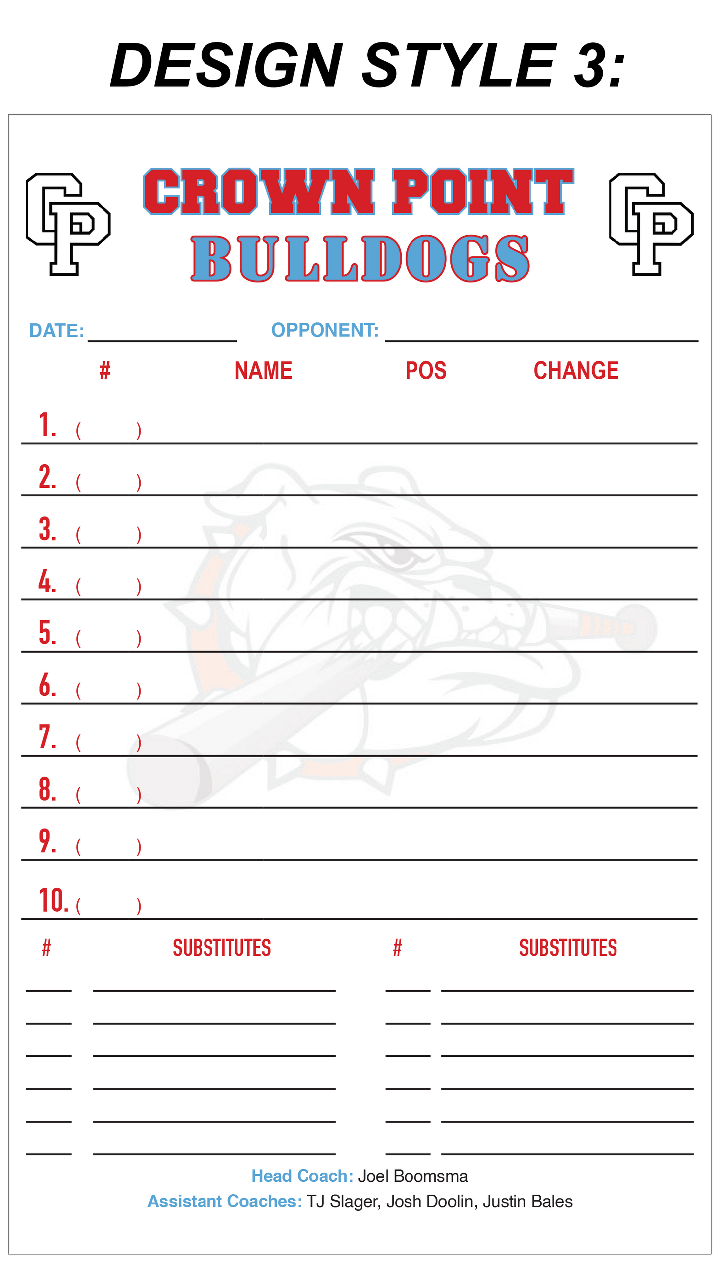 Custom Lineup Cards