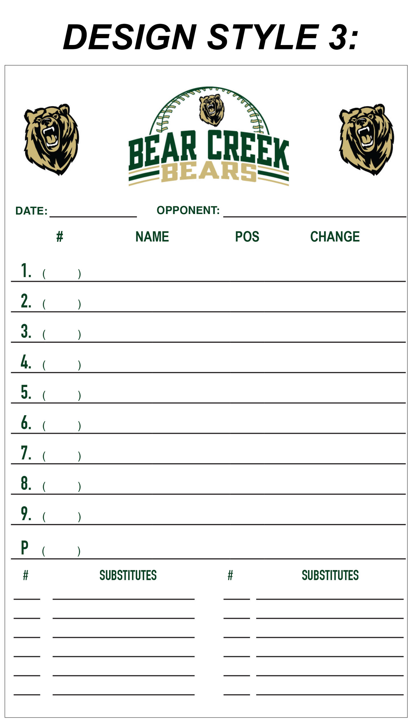 Custom Lineup Cards