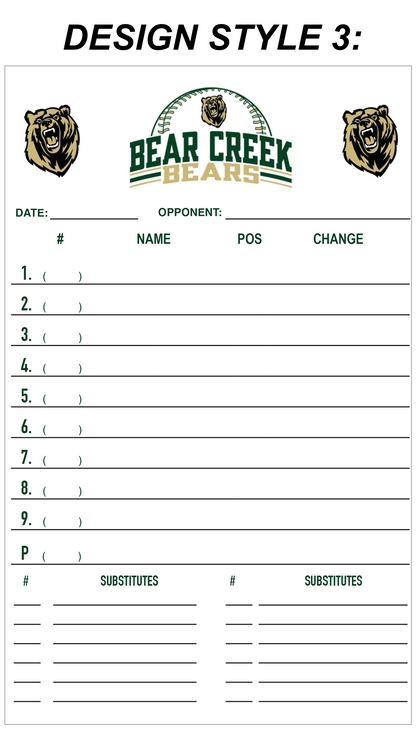 Custom Lineup Cards