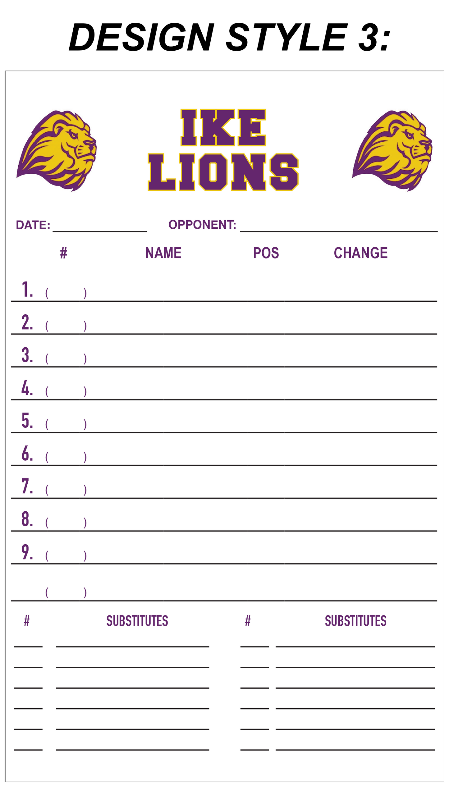 Custom Lineup Cards