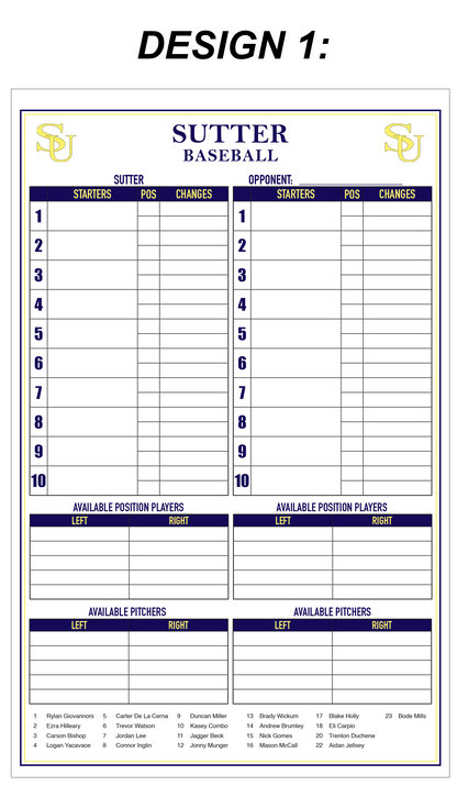 Custom Dugout Charts