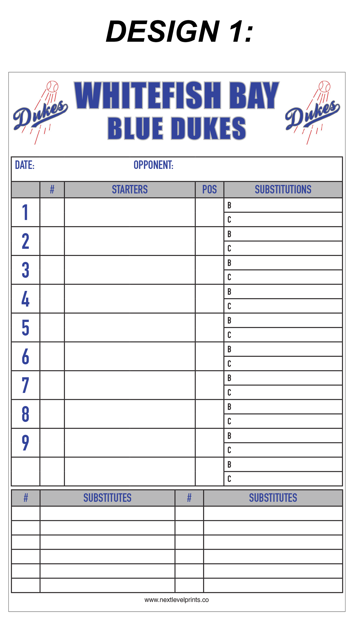 Custom Lineup Cards