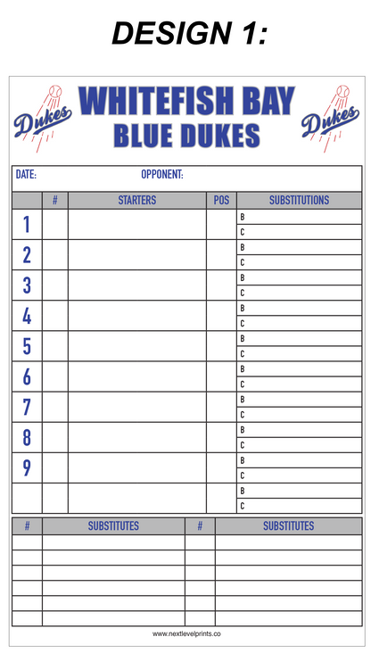 Custom Lineup Cards