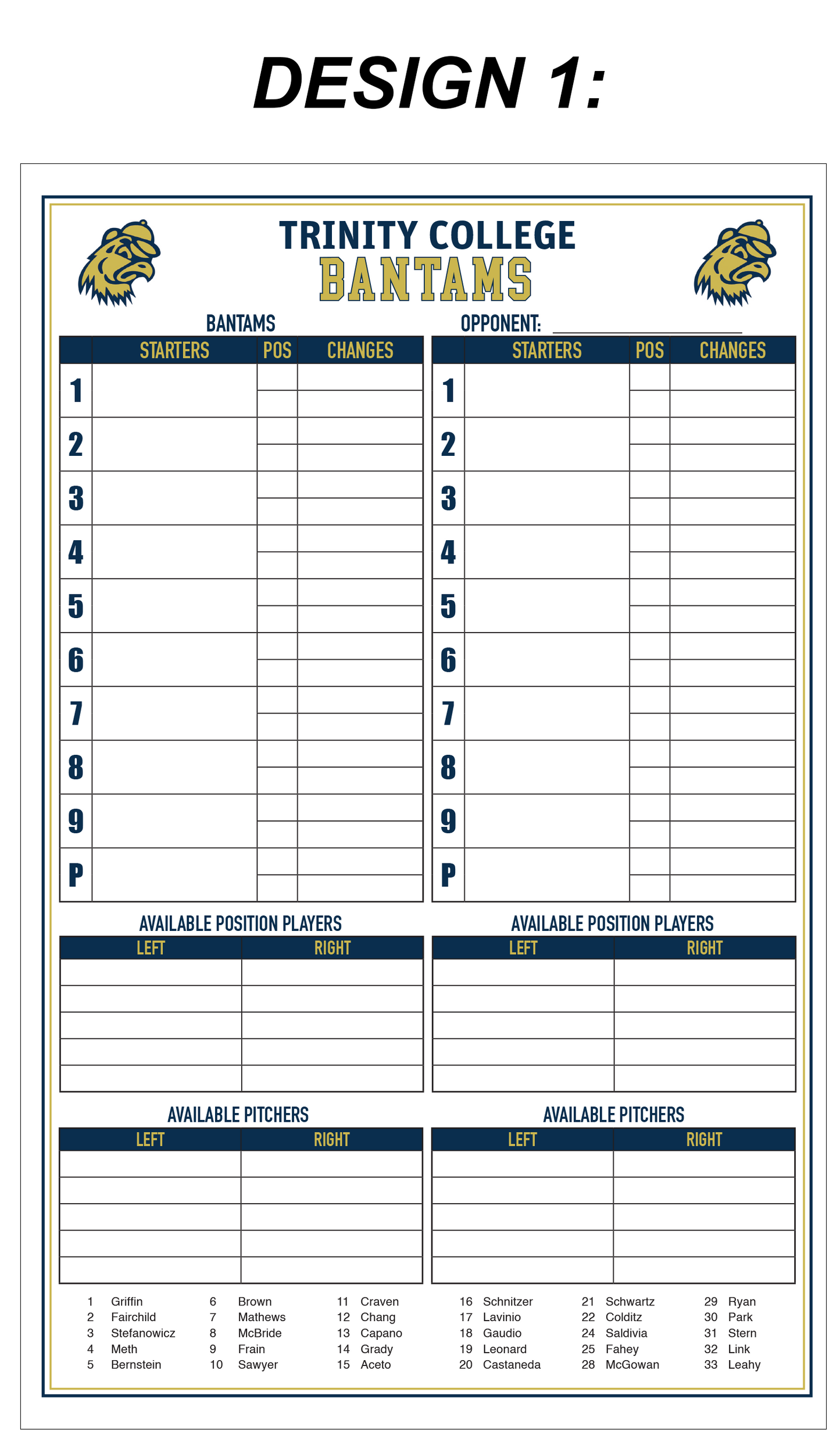 Custom Dugout Charts