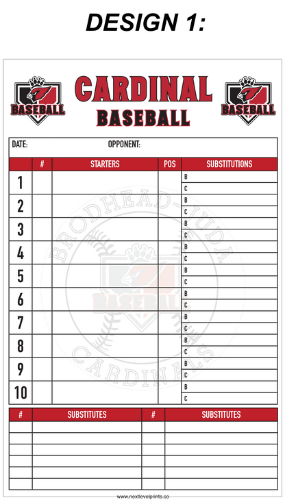 Custom Lineup Cards