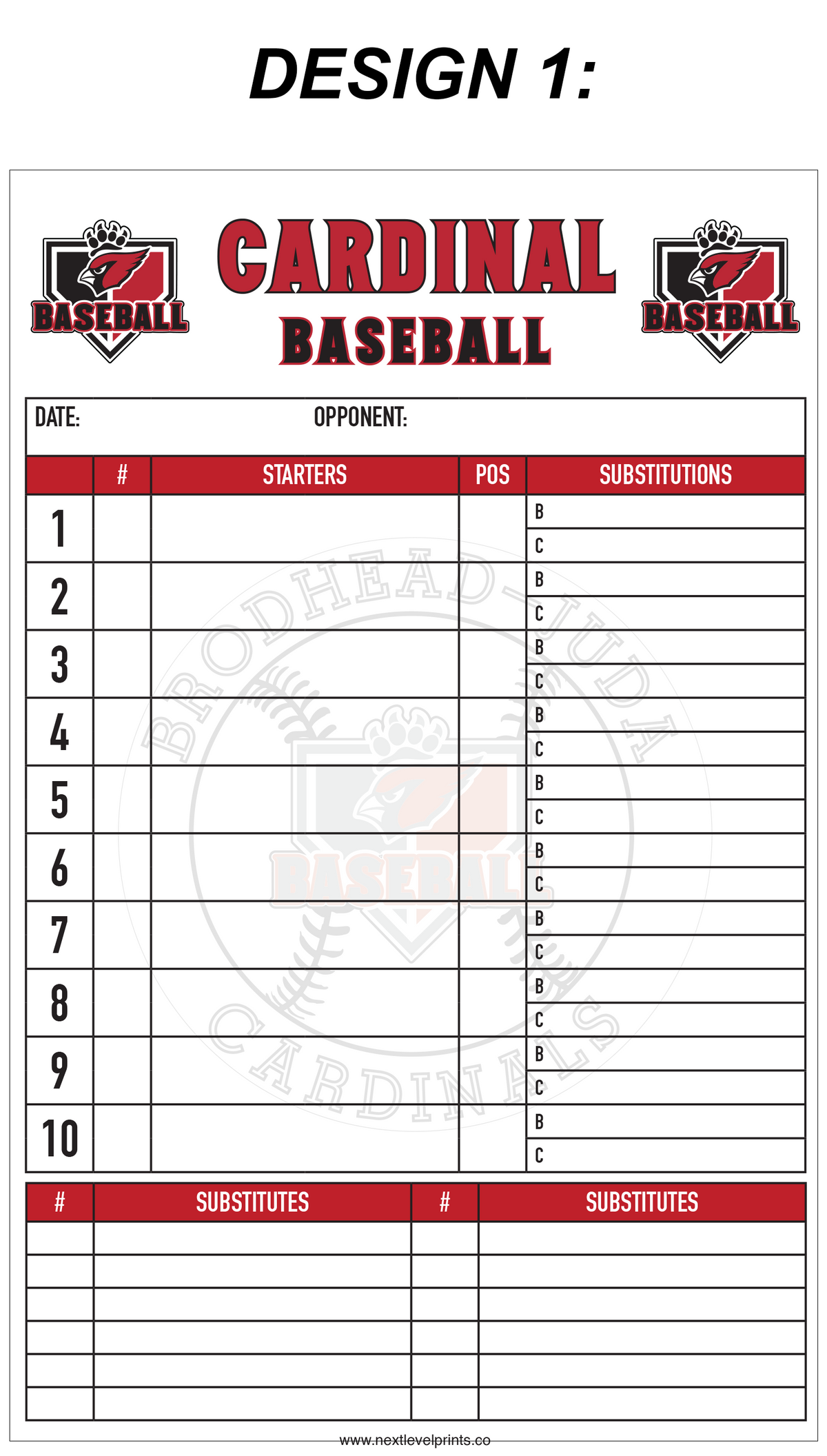Replica Lineup Card Custom Lineup Cards – Next Level Prints
