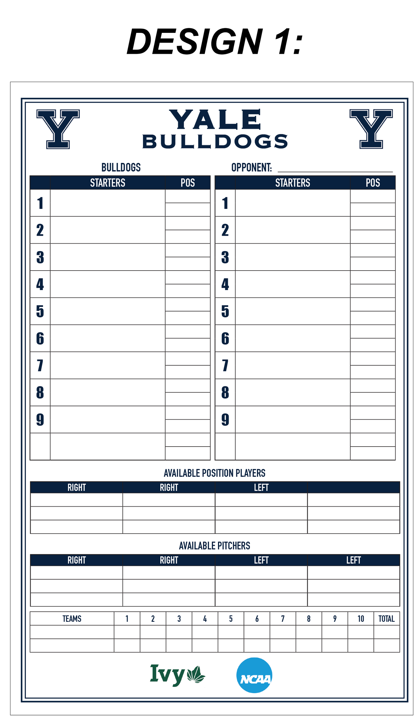 Custom Dugout Charts