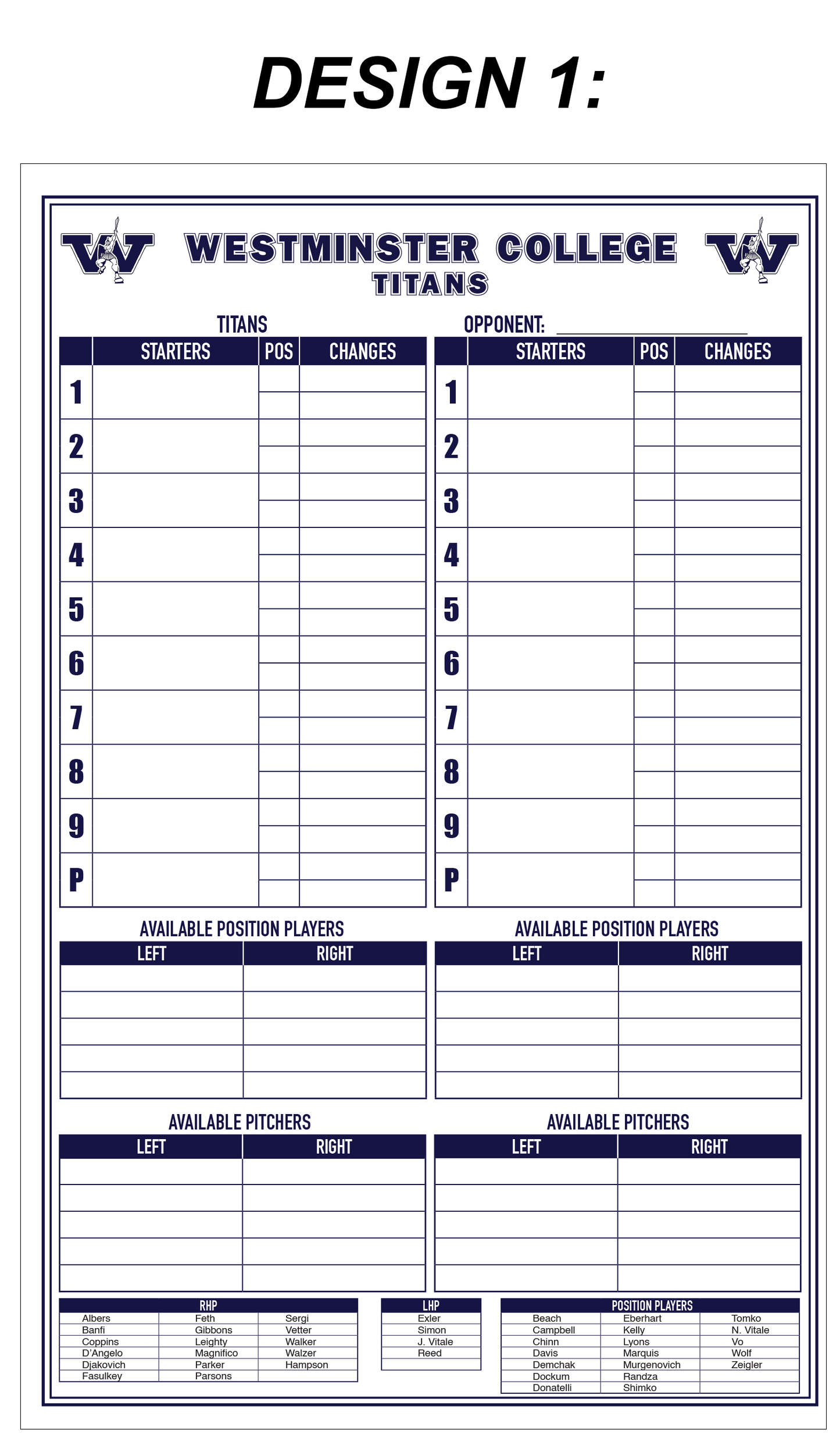 Custom Dugout Charts