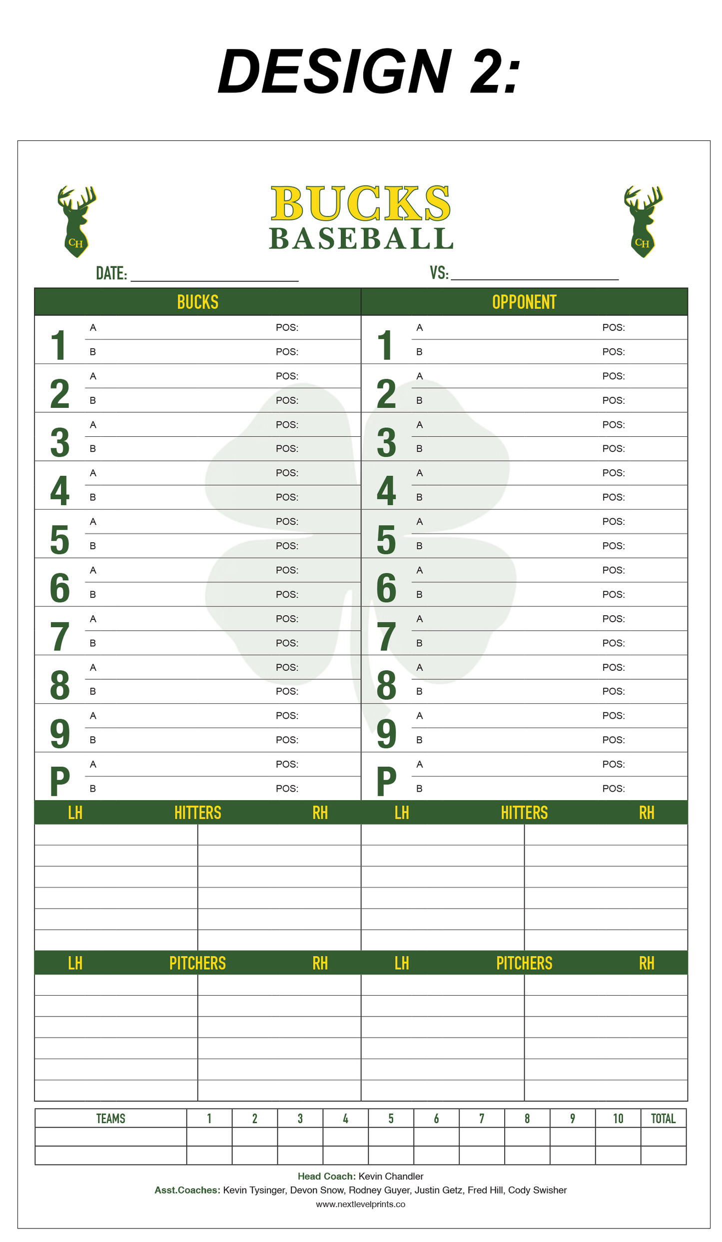 Custom Dugout Charts