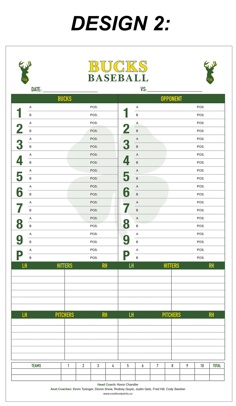 Custom Dugout Charts – Next Level Prints