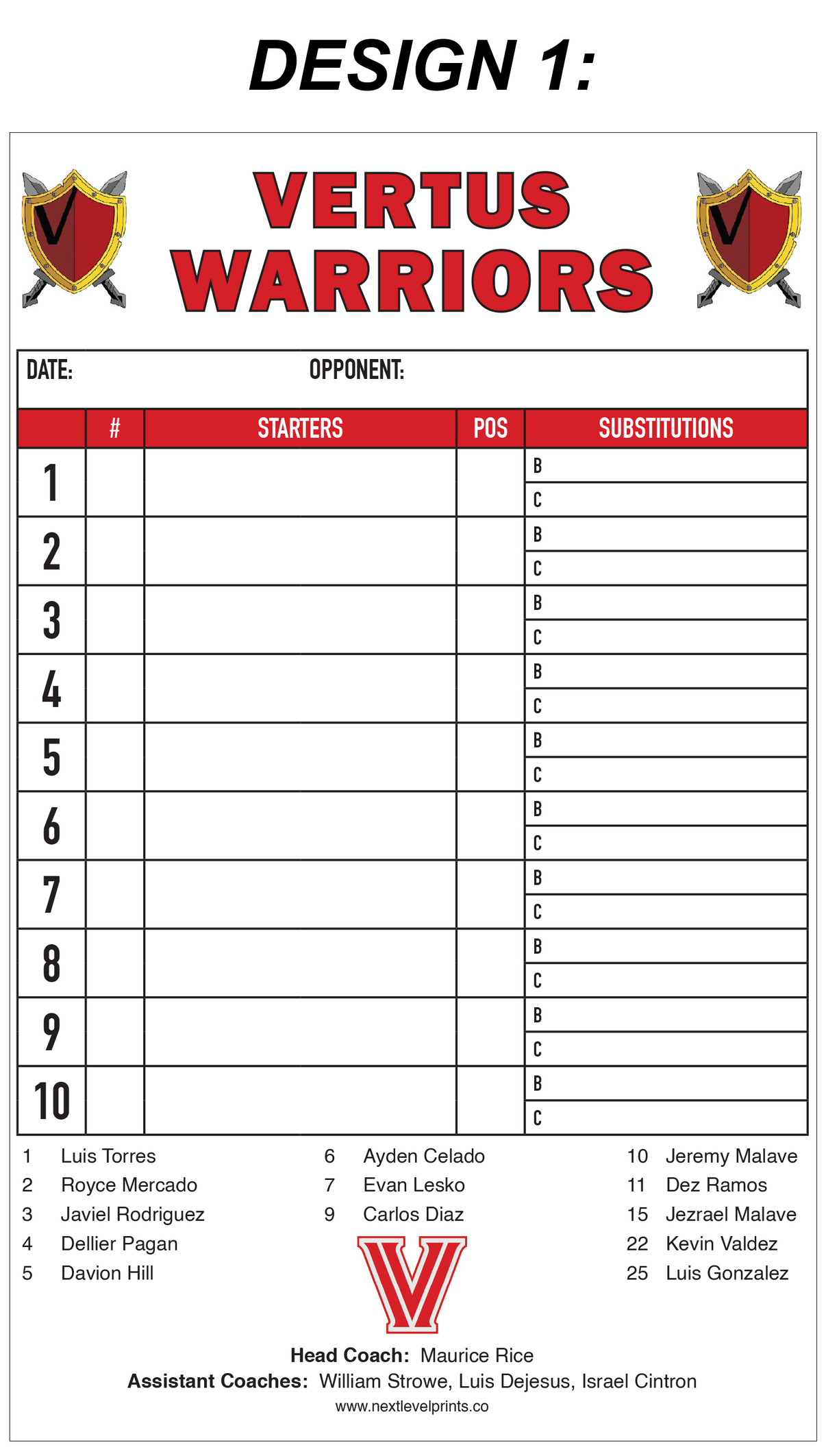 Custom Lineup Cards – Next Level Prints