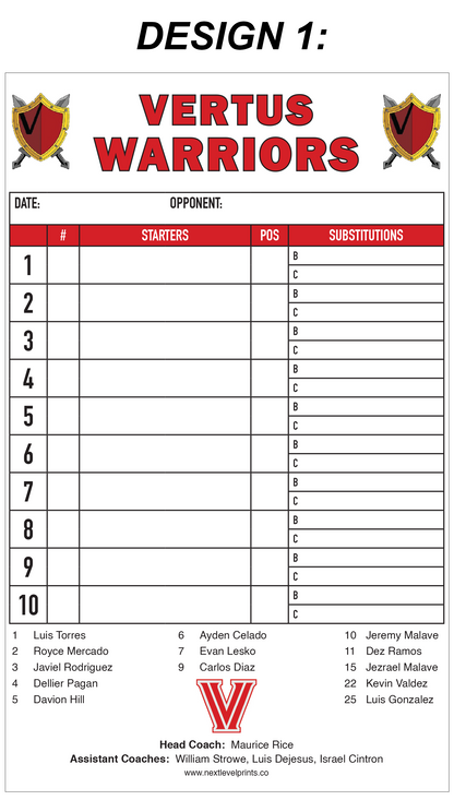 Custom Lineup Cards