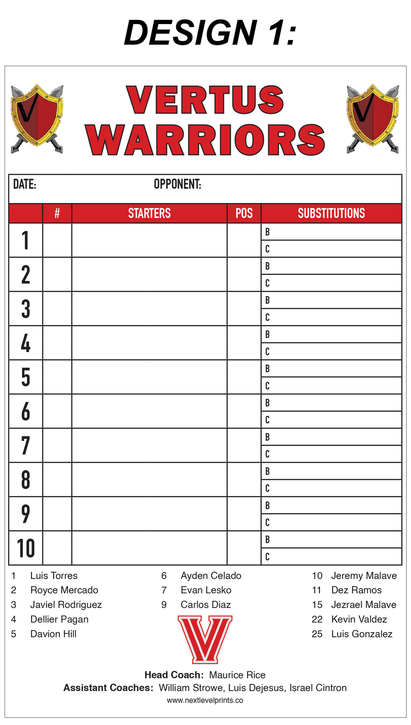 Custom Lineup Cards – Next Level Prints