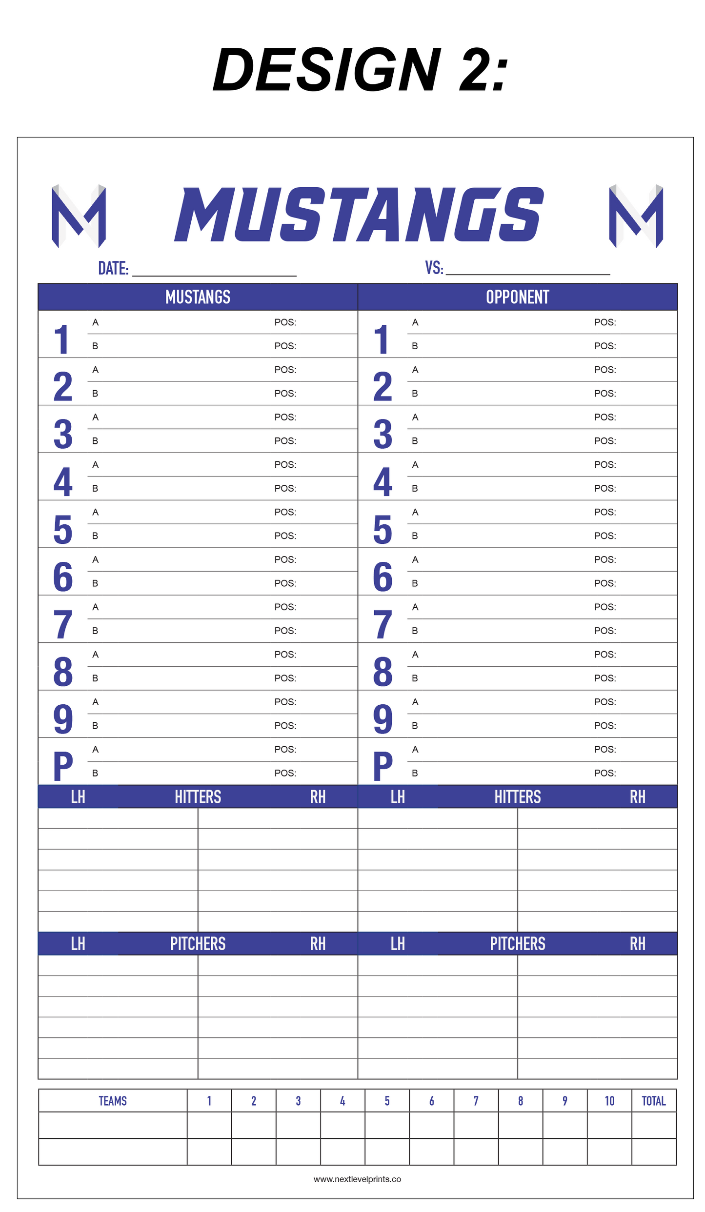 Custom Dugout Charts