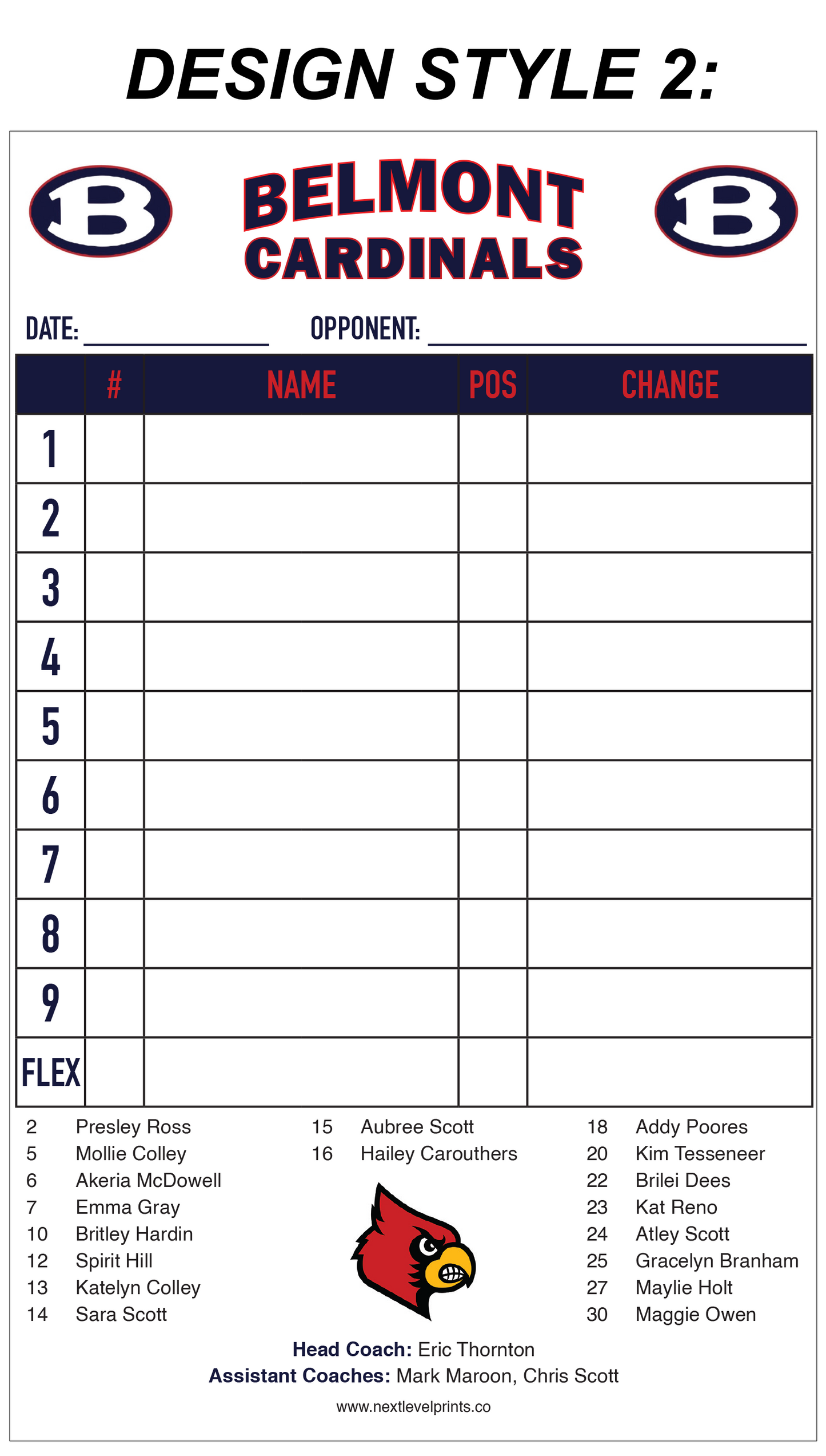 Custom Lineup Cards