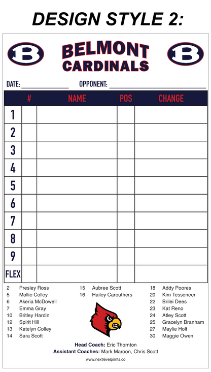 Custom Lineup Cards