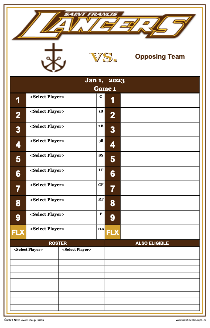 Digital Lineups for Baseball and Softball