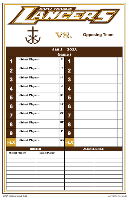 Digital Lineups for Baseball and Softball