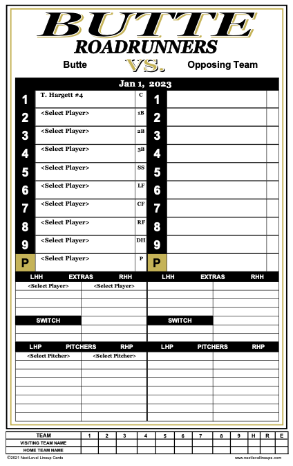 Digital Lineups for Baseball and Softball